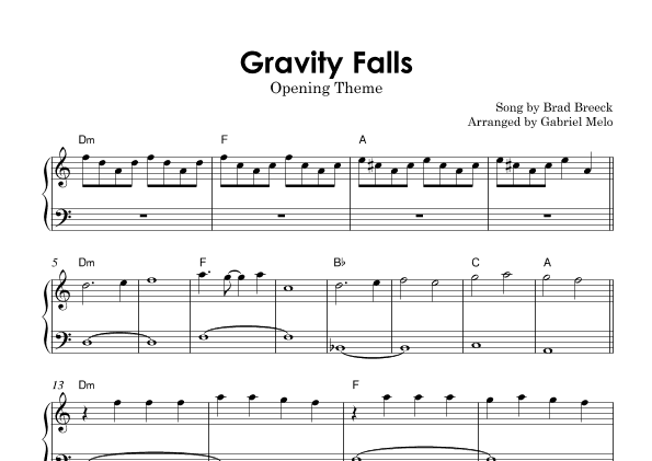 Gravity Falls (main Theme) (arr. Gabriel Melo)