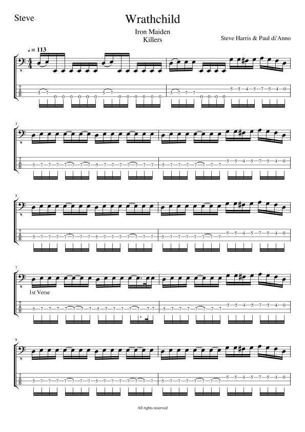 Wrathchild (arr. Tracy Dean McCallum)