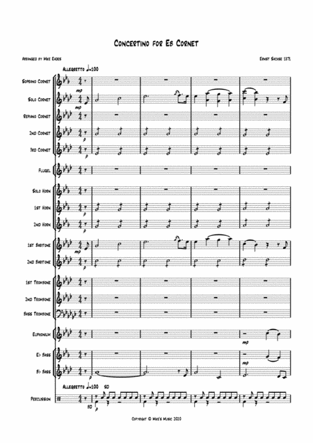 Concertino for Eb Cornet and brass band (arr. Mike Eades)