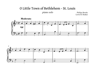 O Little Town of Bethlehem (St. Louis) for piano solo - Easy version (arr. Lucas Figueiredo)