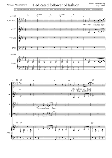 Dedicated Follower Of Fashion (arr. Alan Shepherd)