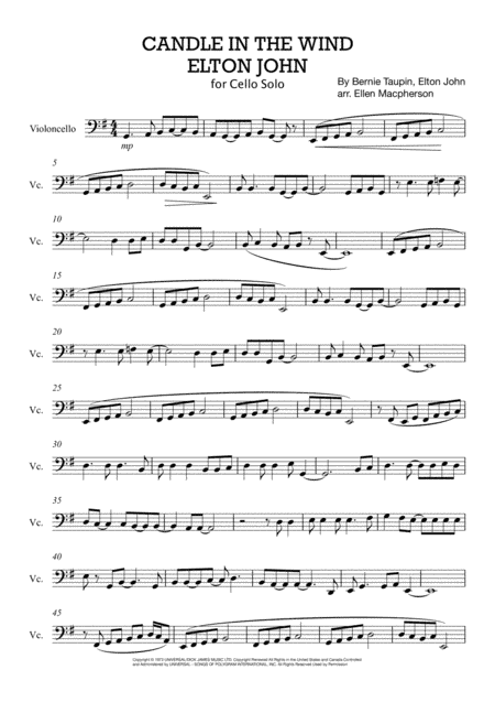 Candle In The Wind (arr. Ellen Macpherson)