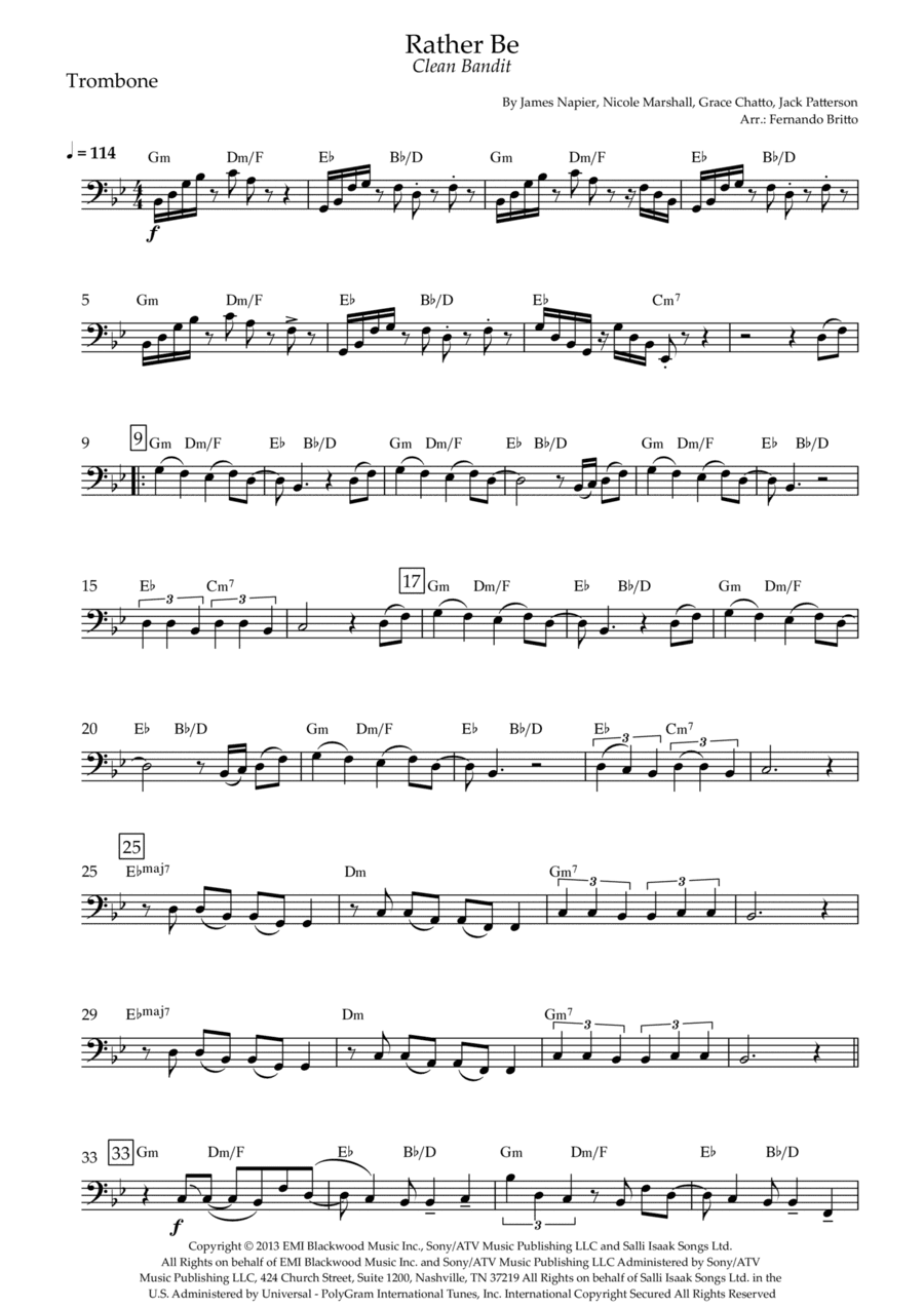 Rather Be (arr. Fernando Britto)