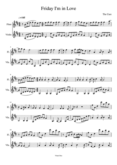 Friday I'm In Love (arr. Vittari Duo, Nia Squirrell)