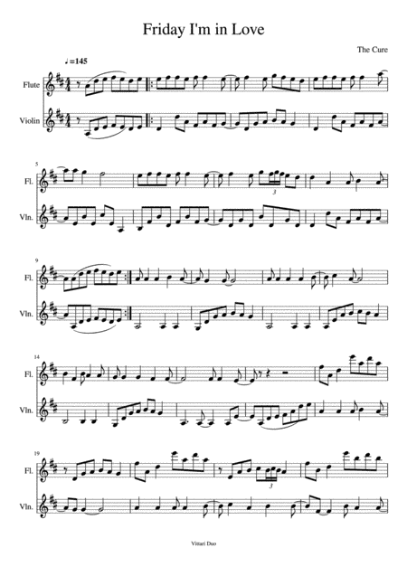 Friday I'm In Love (arr. Vittari Duo, Nia Squirrell)