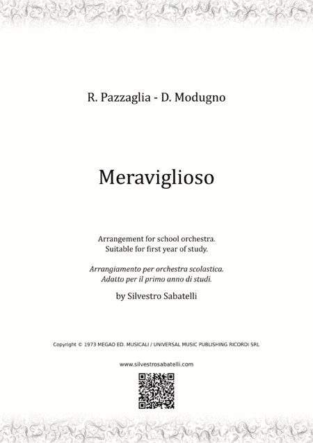 Meraviglioso (arr. Silvestro Sabatelli)