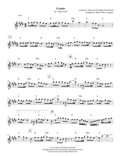 Crazier (arr. Marco Polo Ignacio)