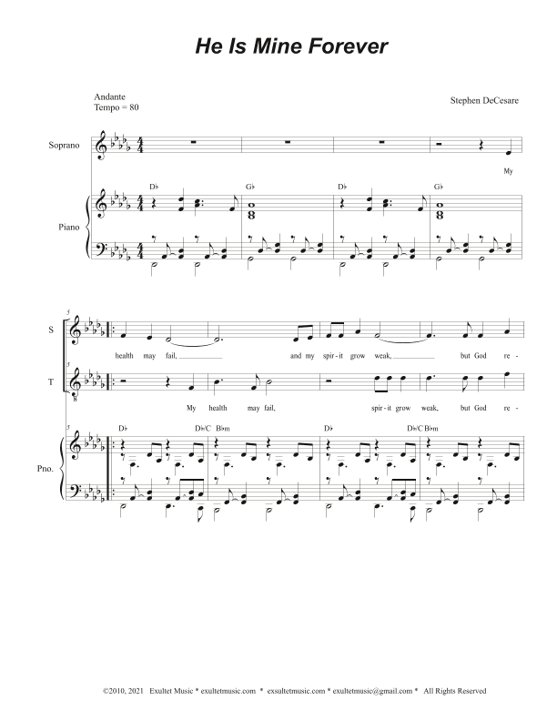 He Is Mine Forever (2-part choir - (Soprano and Tenor)