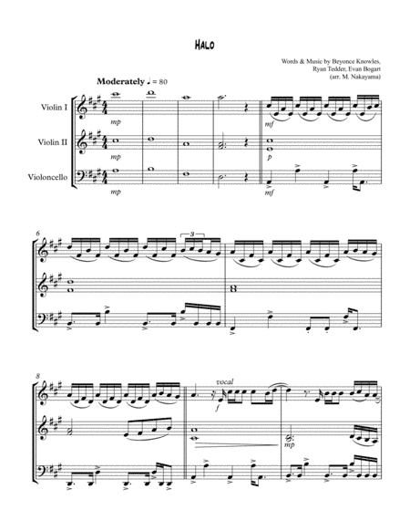 Halo (arr. Midori Nakayama)