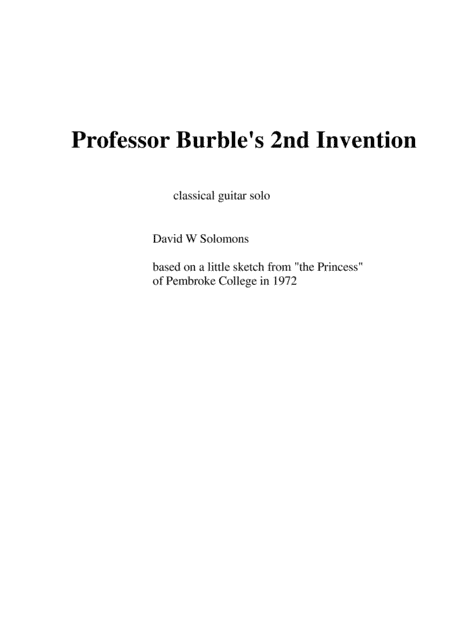 Professor Burble's 2nd Invention - for guitar solo
