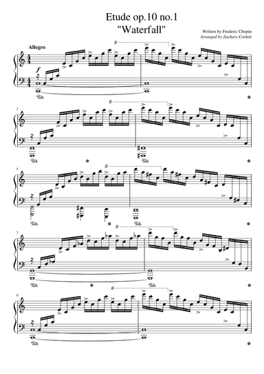 Etude Op. 10 No. 1 Waterfall (arr. Zachary Corbett)