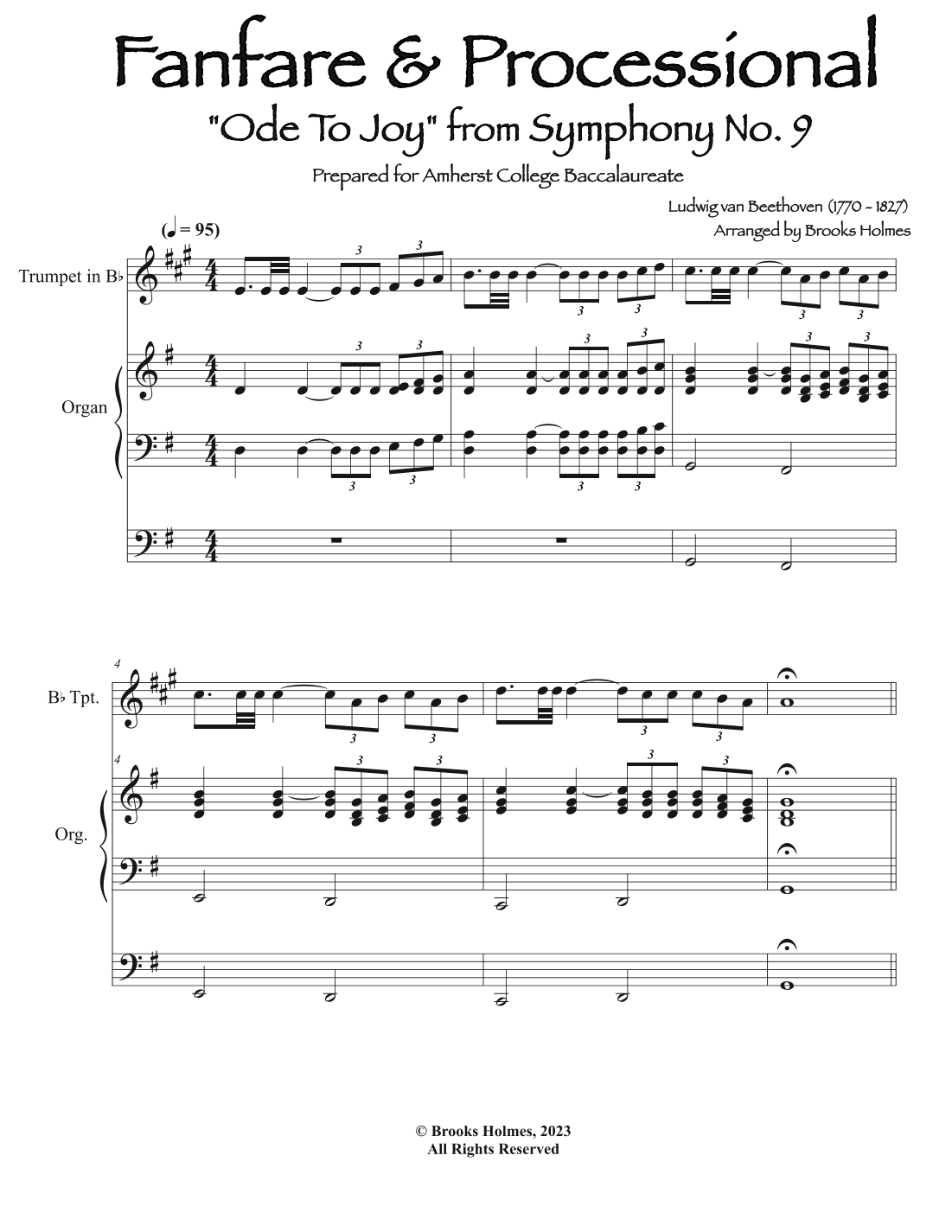 Ode To Joy (Fanfare, Processional & Descant) (arr. Brooks A Holmes)