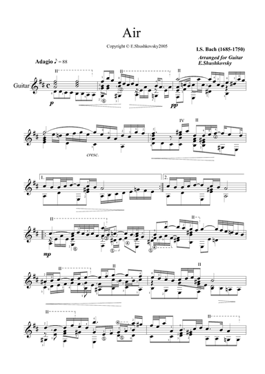 Aria (Suite No. 3 in D Major) (arr. Evgeny Shushkovsky)