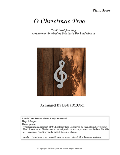 O Christmas Tree (Intermediate-Advanced) inspired by Schubert's Der Lindenbaum (arr. Lydia McCool)