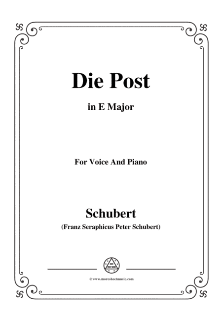 Schubert-Die Post,from 'Winterreise',Op.89(D.911) No.13,in E Major,for Voice&Piano (arr. MSM)