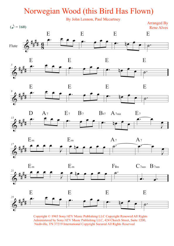 Norwegian Wood (this Bird Has Flown) (arr. Rene Alves)