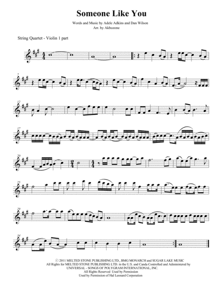 Someone Like You (arr. John Kim)