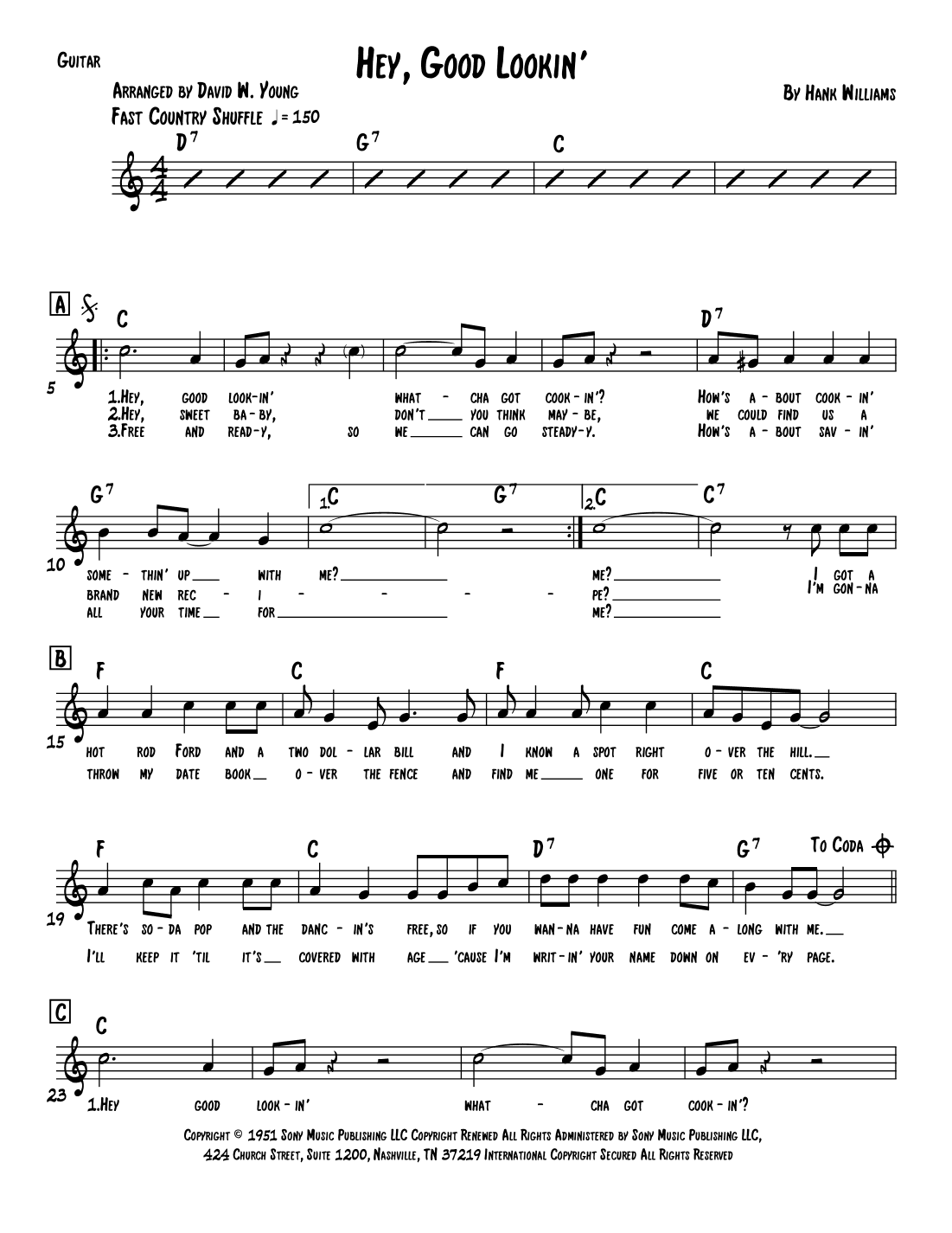 Hey, Good Lookin' (arr. David W. Young)