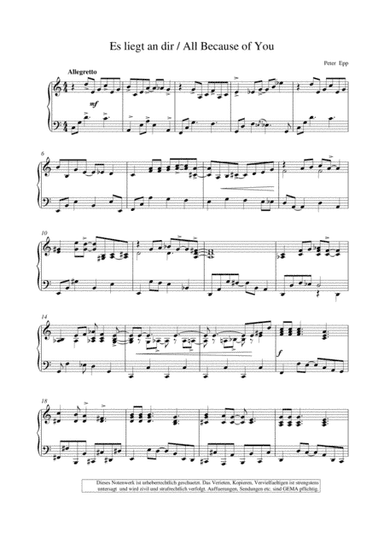All Because of You (Piano Collection fuer Entertainer)