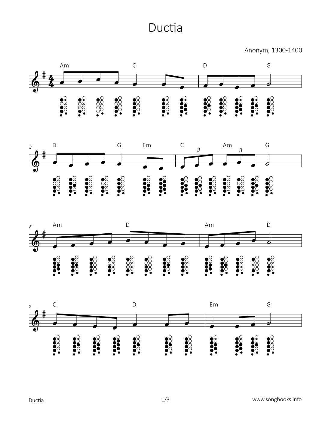 Ductia (arr. songbooks.info)
