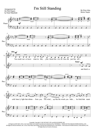 I'm Still Standing (arr. arranged for The Pink Singers by Nicki Wakefield)