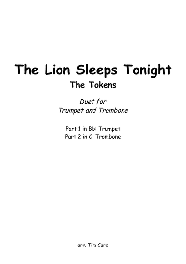 The Lion Sleeps Tonight (arr. Tim Curd)