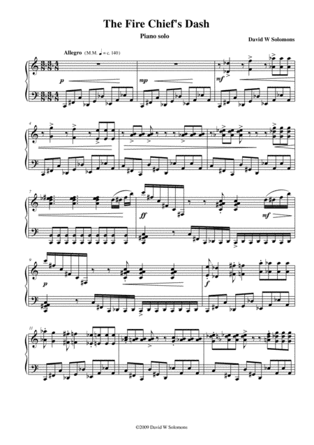 Fire Dash a non-tonal piece for piano