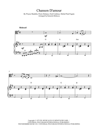 Chanson D'amour (the Ra-da-da-da-da Song) (arr. Kaiserin Rebecca)