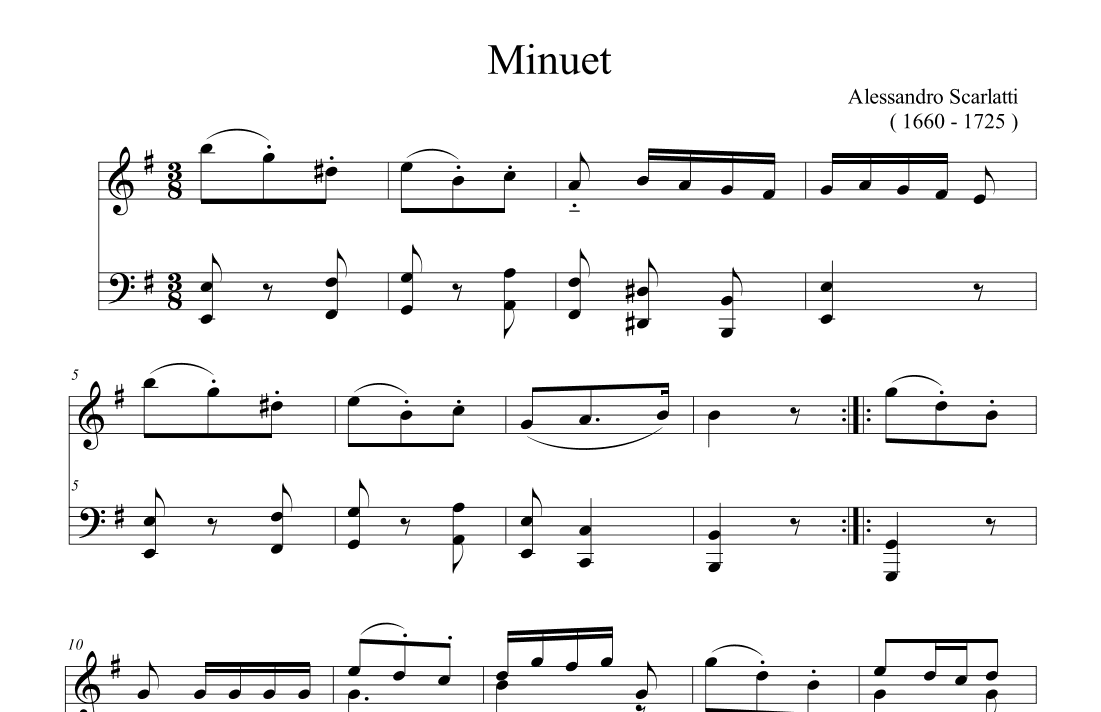 Scarlatti Alessandro Minuet in E minor (arr. Ben Choupak)