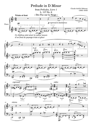 Prelude L. 117 No. 6 in D Minor (arr. Zachary Corbett)