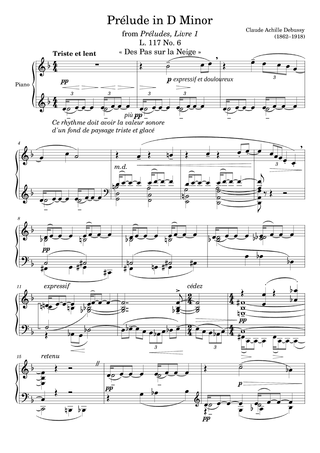 Prelude L. 117 No. 6 in D Minor (arr. Zachary Corbett)