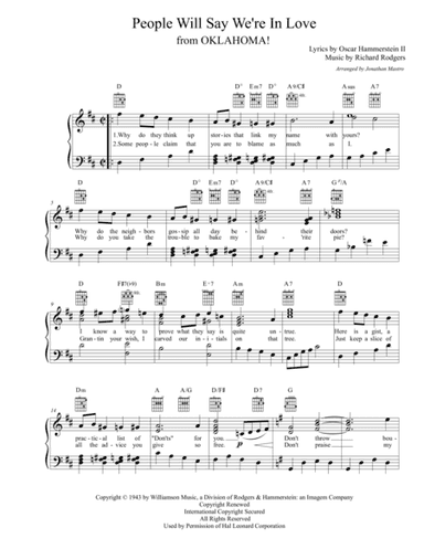 People Will Say We're In Love (arr. Jonathan Mastro)
