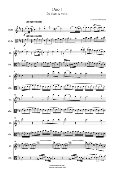 Duet for Flute & Viola (arr. Editions Glenn Michael, Caracas, Venezuela)