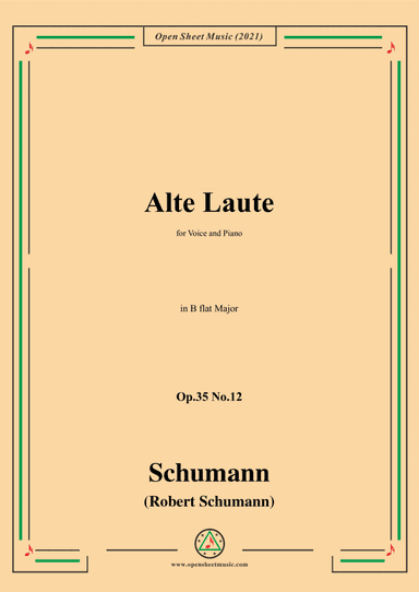 Schumann-Alte Laute,Op.35 No.12,in B flat Major (arr. Open Cloud)