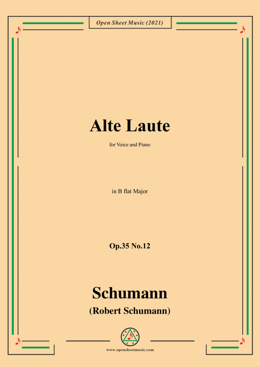 Schumann-Alte Laute,Op.35 No.12,in B flat Major (arr. Open Cloud)