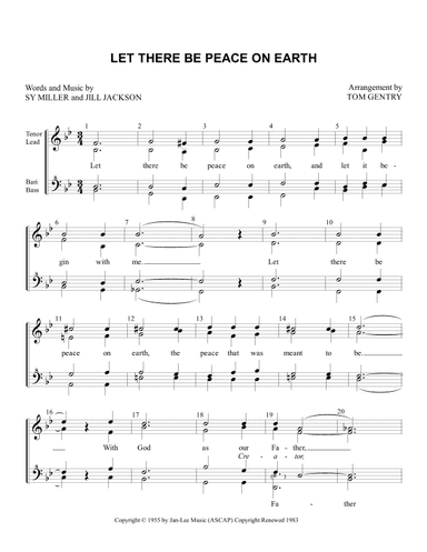 Let There Be Peace On Earth (arr. Tom Gentry)
