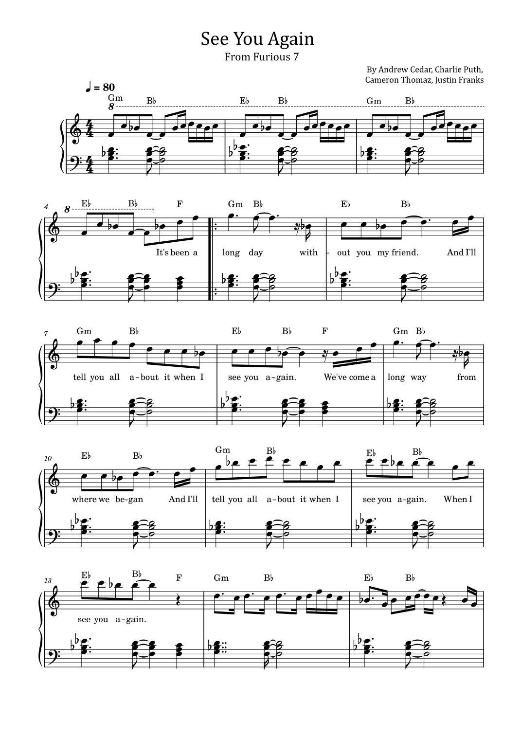 See You Again (arr. poon)