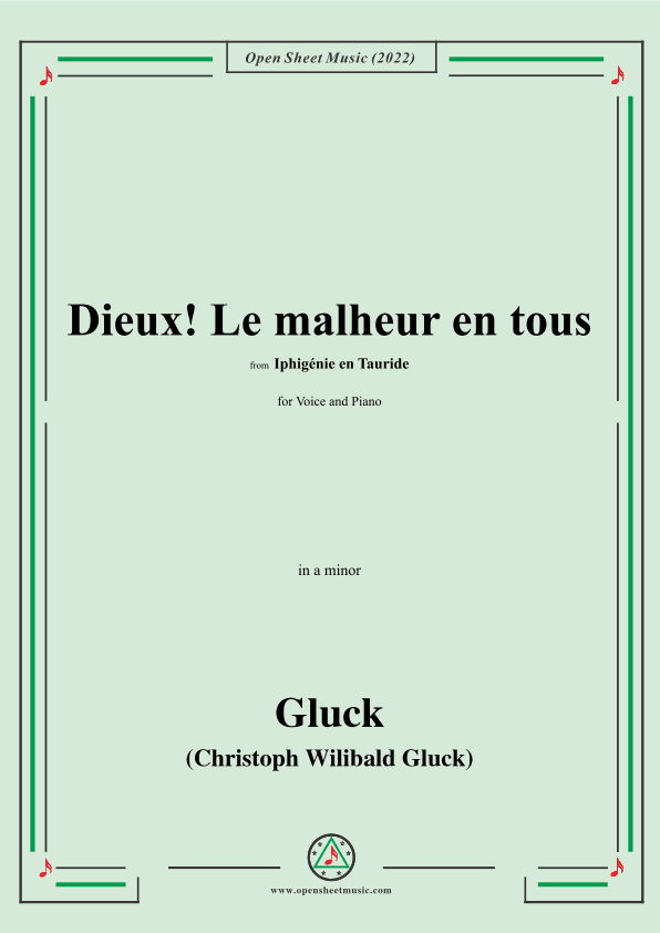 Gluck-Dieux!Le malheur en tous,from 'Iphigénie en Tauride' (arr. OSM Press)