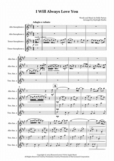 I Will Always Love You (arr. Kayleigh Huelin)