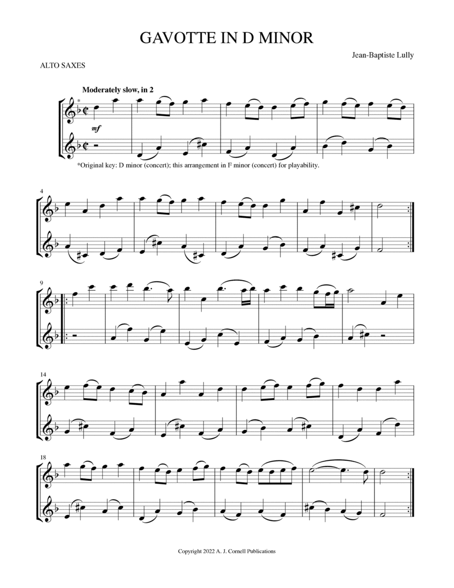 Gavotte in D Minor (arr. Mark Phillips)