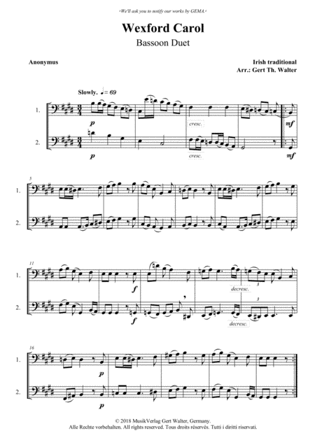 Wexford Carol (arr. Gert Th. Walter)