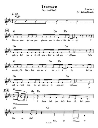 Treasure (arr. Nicholas Biancolin)