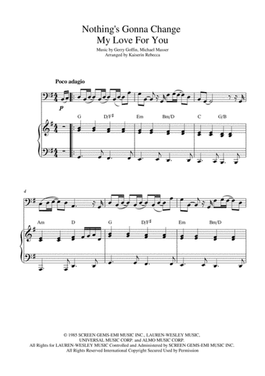 Nothing's Gonna Change My Love For You (arr. Kaiserin Rebecca)