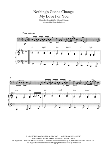 Nothing's Gonna Change My Love For You (arr. Kaiserin Rebecca)