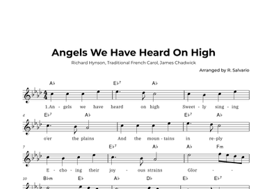Angels We Have Heard On High (Key of A-Flat Major) (arr. R. Salvario)