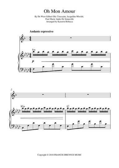 Oh Mon Amour (arr. Kaiserin Rebecca)