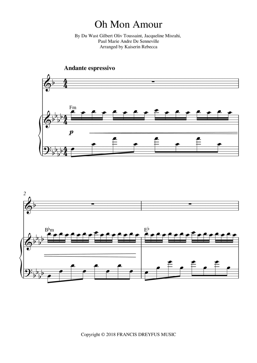 Oh Mon Amour (arr. Kaiserin Rebecca)