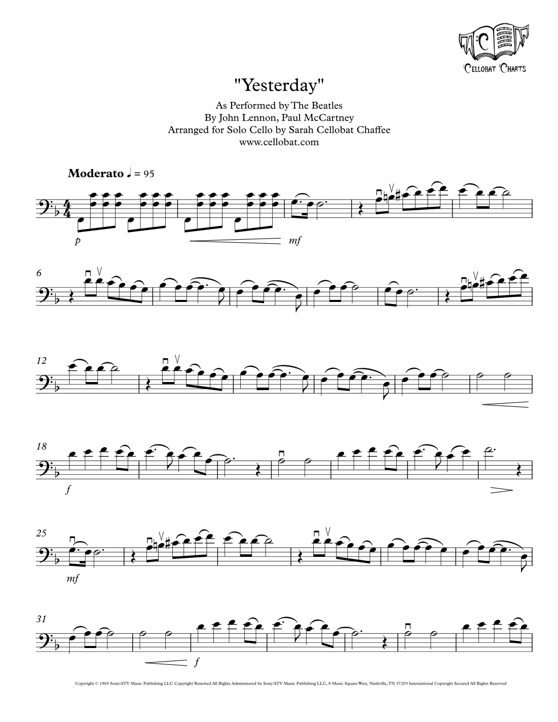 Yesterday (arr. Sarah Cellobat Chaffee)
