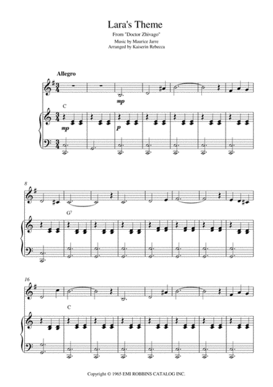 Lara's Theme From Doctor Zhivago (arr. Kaiserin Rebecca)