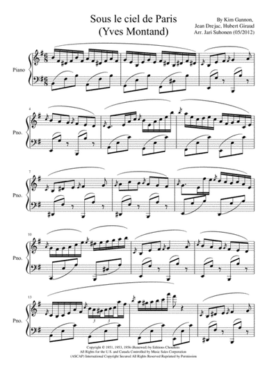 Under Paris Skies (arr. Jari Suhonen)